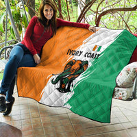 Ivory Coast Quilt with Tribal Elephant and Paint Splash Design - Wonder Print Shop