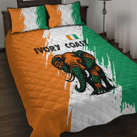 Ivory Coast Quilt Bed Set with Tribal Elephant and Paint Splash Design - Wonder Print Shop