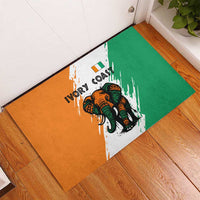 Ivory Coast Rubber Doormat with Tribal Elephant and Paint Splash Design - Wonder Print Shop