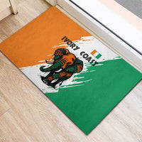Ivory Coast Rubber Doormat with Tribal Elephant and Paint Splash Design - Wonder Print Shop