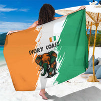 Ivory Coast Sarong with Tribal Elephant and Paint Splash Design - Wonder Print Shop