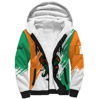 Ivory Coast Sherpa Hoodie with Tribal Elephant and Paint Splash Design - Wonder Print Shop