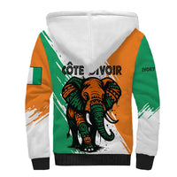 Ivory Coast Sherpa Hoodie with Tribal Elephant and Paint Splash Design - Wonder Print Shop