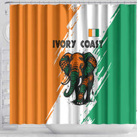Ivory Coast Shower Curtain with Tribal Elephant and Paint Splash Design - Wonder Print Shop