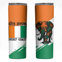 Ivory Coast Skinny Tumbler with Tribal Elephant and Paint Splash Design - Wonder Print Shop