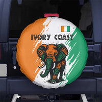 Ivory Coast Spare Tire Cover with Tribal Elephant and Paint Splash Design - Wonder Print Shop
