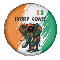 Ivory Coast Spare Tire Cover with Tribal Elephant and Paint Splash Design - Wonder Print Shop