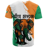 Ivory Coast T Shirt with Tribal Elephant and Paint Splash Design - Wonder Print Shop