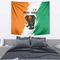 Ivory Coast Tapestry with Tribal Elephant and Paint Splash Design - Wonder Print Shop