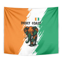 Ivory Coast Tapestry with Tribal Elephant and Paint Splash Design - Wonder Print Shop