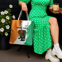 Ivory Coast Tote Bag with Tribal Elephant and Paint Splash Design - Wonder Print Shop