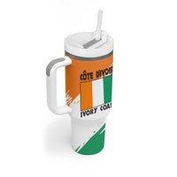 Ivory Coast Tumbler With Handle with Tribal Elephant and Paint Splash Design - Wonder Print Shop