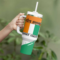 Ivory Coast Tumbler With Handle with Tribal Elephant and Paint Splash Design - Wonder Print Shop