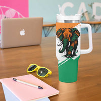 Ivory Coast Tumbler With Handle with Tribal Elephant and Paint Splash Design - Wonder Print Shop