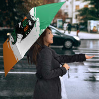 Ivory Coast Umbrella with Tribal Elephant and Paint Splash Design - Wonder Print Shop