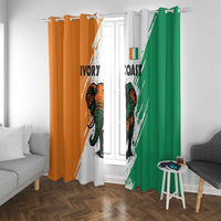 Ivory Coast Window Curtain with Tribal Elephant and Paint Splash Design - Wonder Print Shop