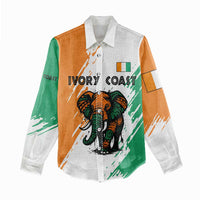 Ivory Coast Women Casual Shirt with Tribal Elephant and Paint Splash Design - Wonder Print Shop