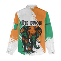 Ivory Coast Women Casual Shirt with Tribal Elephant and Paint Splash Design - Wonder Print Shop