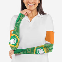 Ivory Coast Arm Sleeves with Elephant Crest and Tribal Pattern Design - Wonder Print Shop