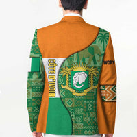 Ivory Coast Blazer with Elephant Crest and Tribal Pattern Design - Wonder Print Shop