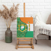 Ivory Coast Canvas Wall Art with Elephant Crest and Tribal Pattern Design - Wonder Print Shop