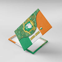 Ivory Coast Canvas Wall Art with Elephant Crest and Tribal Pattern Design - Wonder Print Shop