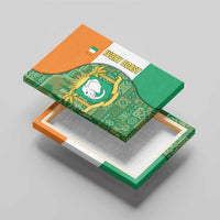 Ivory Coast Canvas Wall Art with Elephant Crest and Tribal Pattern Design - Wonder Print Shop