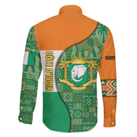 Ivory Coast Family Matching Off The Shoulder Long Sleeve Dress and Hawaiian Shirt with Elephant Crest and Tribal Pattern Design - Wonder Print Shop