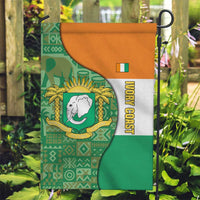 Ivory Coast Garden Flag with Elephant Crest and Tribal Pattern Design - Wonder Print Shop