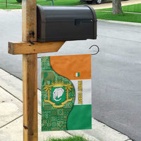Ivory Coast Garden Flag with Elephant Crest and Tribal Pattern Design - Wonder Print Shop