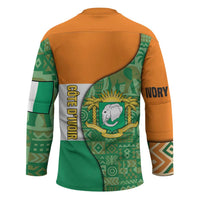 Ivory Coast Hockey Jersey with Elephant Crest and Tribal Pattern Design - Wonder Print Shop