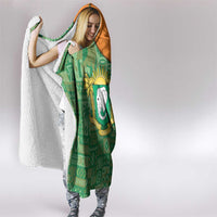 Ivory Coast Hooded Blanket with Elephant Crest and Tribal Pattern Design - Wonder Print Shop
