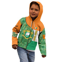 Ivory Coast Kid Hoodie with Elephant Crest and Tribal Pattern Design - Wonder Print Shop