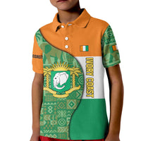 Ivory Coast Kid Polo Shirt with Elephant Crest and Tribal Pattern Design - Wonder Print Shop