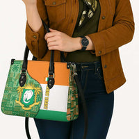 Ivory Coast Leather Bag with Elephant Crest and Tribal Pattern Design - Wonder Print Shop