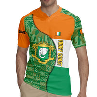 Ivory Coast Rugby Jersey with Elephant Crest and Tribal Pattern Design - Wonder Print Shop
