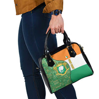 Ivory Coast Shoulder Handbag with Elephant Crest and Tribal Pattern Design - Wonder Print Shop