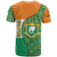 Ivory Coast T Shirt with Elephant Crest and Tribal Pattern Design - Wonder Print Shop