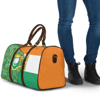 Ivory Coast Travel Bag with Elephant Crest and Tribal Pattern Design - Wonder Print Shop