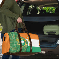 Ivory Coast Travel Bag with Elephant Crest and Tribal Pattern Design - Wonder Print Shop