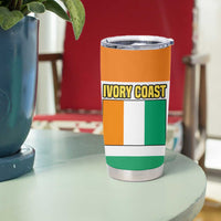 Ivory Coast Tumbler Cup with Elephant Crest and Tribal Pattern Design - Wonder Print Shop