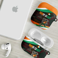 Ivory Coast AirPods Case with Soccer Elephant and Tribal Pattern Design - Wonder Print Shop
