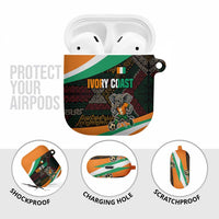 Ivory Coast AirPods Case with Soccer Elephant and Tribal Pattern Design - Wonder Print Shop