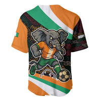 Ivory Coast Baseball Jersey with Soccer Elephant and Tribal Pattern Design - Wonder Print Shop
