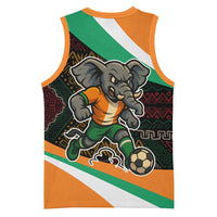 Ivory Coast Basketball Jersey with Soccer Elephant and Tribal Pattern Design - Wonder Print Shop