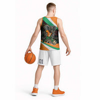 Ivory Coast Basketball Jersey with Soccer Elephant and Tribal Pattern Design - Wonder Print Shop