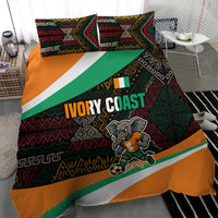 Ivory Coast Bedding Set with Soccer Elephant and Tribal Pattern Design - Wonder Print Shop