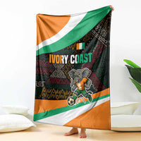 Ivory Coast Blanket with Soccer Elephant and Tribal Pattern Design - Wonder Print Shop