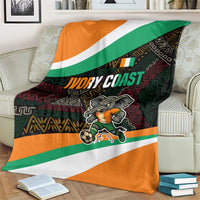 Ivory Coast Blanket with Soccer Elephant and Tribal Pattern Design - Wonder Print Shop