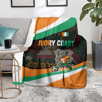 Ivory Coast Blanket with Soccer Elephant and Tribal Pattern Design - Wonder Print Shop